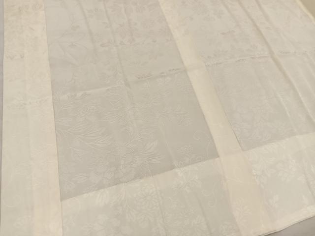 平和屋着物■長襦袢　無双仕立て　草花地紋　白色　正絹　逸品　BAAX5576mz