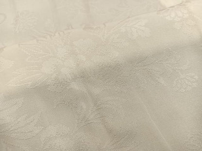 平和屋着物■長襦袢　無双仕立て　草花地紋　白色　正絹　逸品　BAAX5576mz