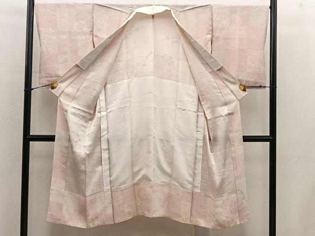 平和屋着物■長襦袢　無双仕立て　鼓花文　半衿刺繍　正絹　逸品　BAAX5581mz
