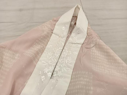 平和屋着物■長襦袢　無双仕立て　鼓花文　半衿刺繍　正絹　逸品　BAAX5581mz