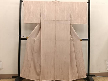 平和屋着物■上質な色無地 幾何学地紋 杏色 高島屋扱い 正絹 逸品 BAAX5582mz