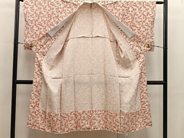 平和屋着物■長襦袢　無双仕立て　檜扇尽くし　正絹　逸品　BAAX5583mz
