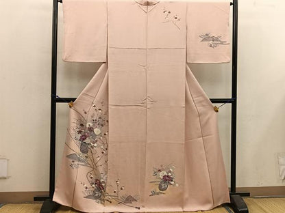 平和屋着物■訪問着　刺繍　花籠文　正絹　逸品　BAAX5584mz