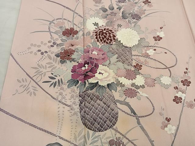 平和屋着物■訪問着　刺繍　花籠文　正絹　逸品　BAAX5584mz