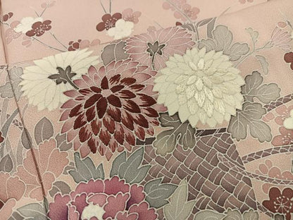 平和屋着物■訪問着　刺繍　花籠文　正絹　逸品　BAAX5584mz
