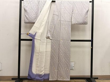 平和屋着物■上質な小紋　絞り　流線文　正絹　逸品　BAAX5585mz