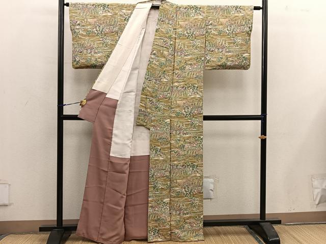 平和屋着物■上質な小紋 人物風景文 正絹 逸品 BAAX5587mz