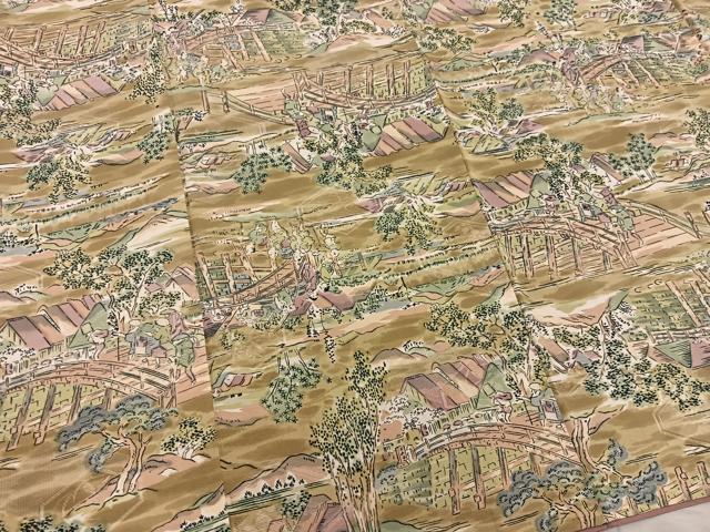 平和屋着物■上質な小紋 人物風景文 正絹 逸品 BAAX5587mz