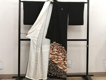 平和屋着物■豪華黒留袖　作家物　　駒刺繍　松竹梅　正絹　逸品　BAAX5592mz