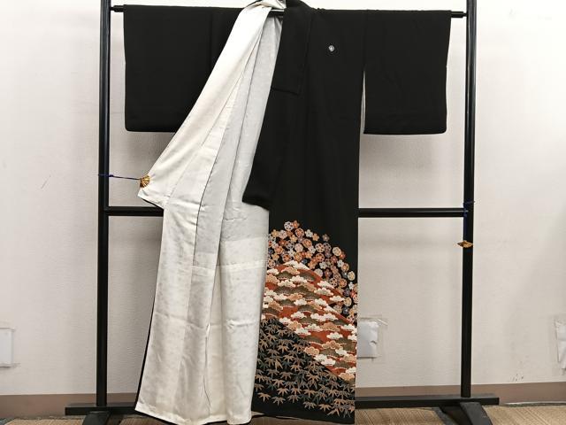 平和屋着物■豪華黒留袖　作家物　　駒刺繍　松竹梅　正絹　逸品　BAAX5592mz