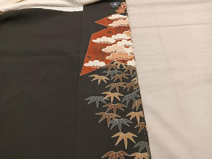 平和屋着物■豪華黒留袖　作家物　　駒刺繍　松竹梅　正絹　逸品　BAAX5592mz
