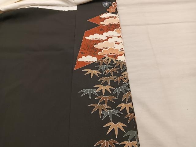 平和屋着物■豪華黒留袖　作家物　　駒刺繍　松竹梅　正絹　逸品　BAAX5592mz