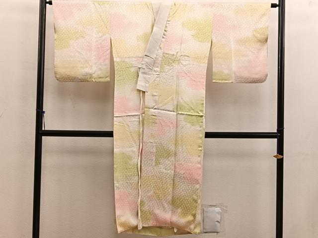 平和屋着物■長襦袢　袷　霞文　正絹　逸品　BAAX5593mz