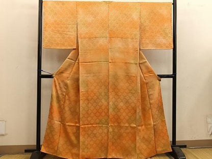 平和屋着物■上質な小紋　草葉地紋　暈し染め　正絹　逸品　BAAX5595mz