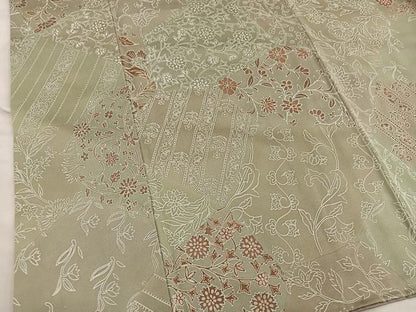 平和屋着物■上質な小紋　枝花文　正絹　逸品　BAAX5596mz