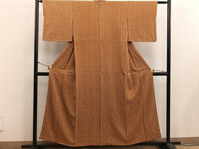 平和屋着物■上質な小紋　絞り　檜垣文　正絹　逸品　BAAX5599mz