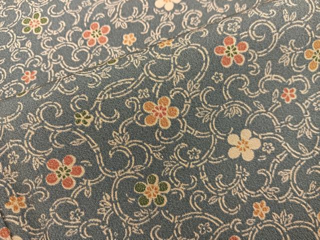 平和屋着物■上質な小紋 花唐草文 正絹 逸品 BAAX5606mz