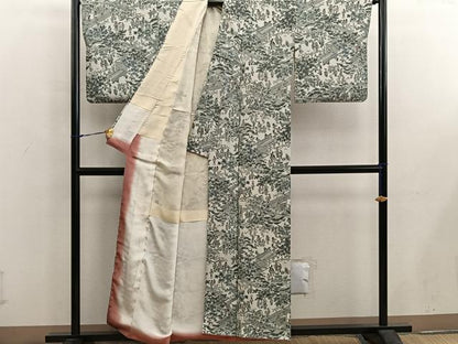 平和屋着物■上質な小紋 人物風景文 正絹 逸品 BAAX5607mz