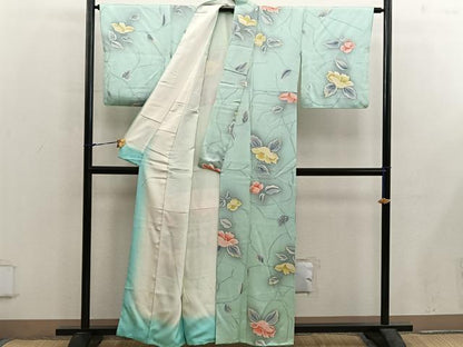 平和屋着物■上質な小紋 草花文 正絹 逸品 BAAX5610mz