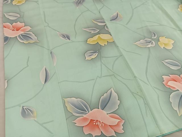 平和屋着物■上質な小紋 草花文 正絹 逸品 BAAX5610mz