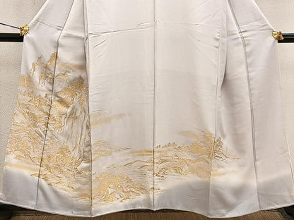 平和屋着物■豪華色留袖　寿光織　風景文　暈し染め　金糸　正絹　逸品　BAAX5613mz