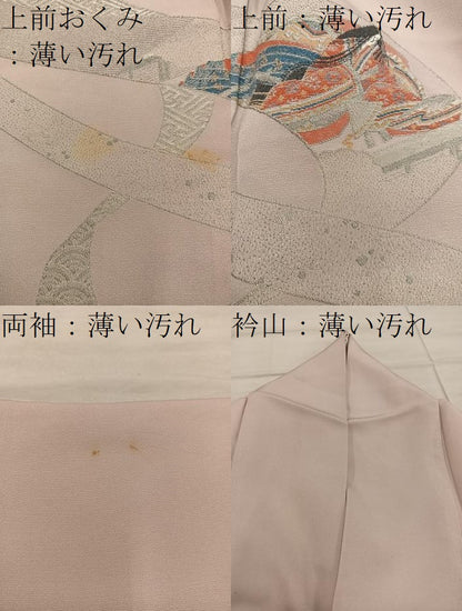 平和屋着物■豪華色留袖　人物文　寿光織　銀糸　正絹　逸品　BAAX5615mz