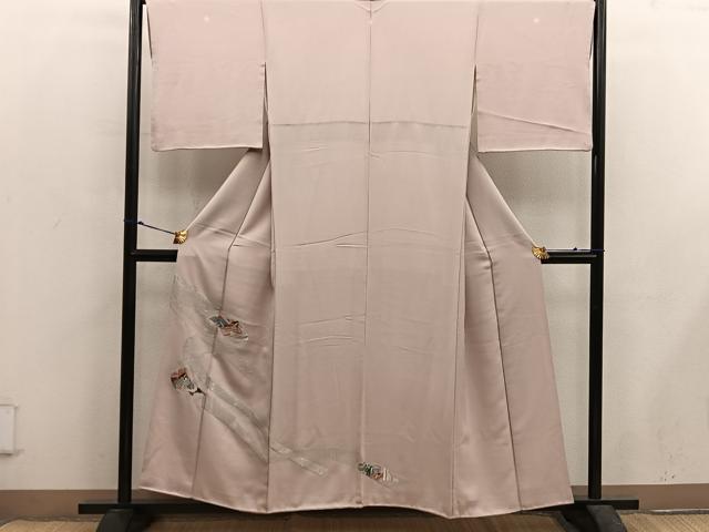 平和屋着物■豪華色留袖　人物文　寿光織　銀糸　正絹　逸品　BAAX5615mz