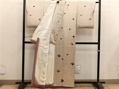 平和屋着物■訪問着　青海波梅花文　金彩　正絹　逸品　BAAX5617mz