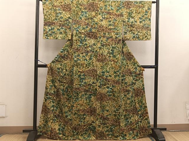 平和屋着物■上質な小紋　草花文　正絹　逸品　BAAX5633mz