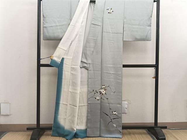 平和屋着物■訪問着　枝花文　さが美扱い　正絹　逸品　BAAX5634mz