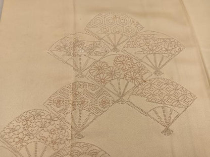 平和屋着物■訪問着　総相良刺繍　扇面花文　正絹　逸品　BAAX5635mz