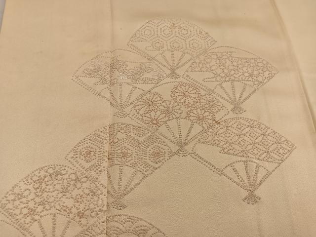 平和屋着物■訪問着　総相良刺繍　扇面花文　正絹　逸品　BAAX5635mz