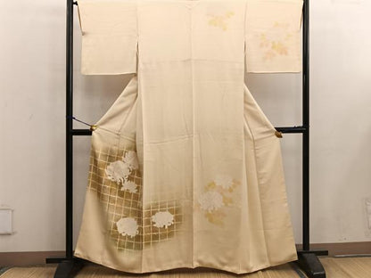 平和屋着物■訪問着　刺繍　牡丹　暈し染め　正絹　逸品　BAAX5636mz