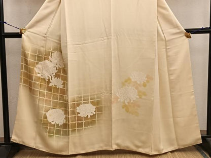 平和屋着物■訪問着　刺繍　牡丹　暈し染め　正絹　逸品　BAAX5636mz