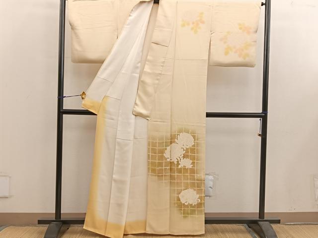 平和屋着物■訪問着　刺繍　牡丹　暈し染め　正絹　逸品　BAAX5636mz