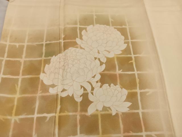 平和屋着物■訪問着　刺繍　牡丹　暈し染め　正絹　逸品　BAAX5636mz