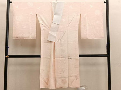 平和屋着物■長襦袢　無双仕立て　作家物　舞花文　暈し染め　正絹　逸品　BAAX5638mz
