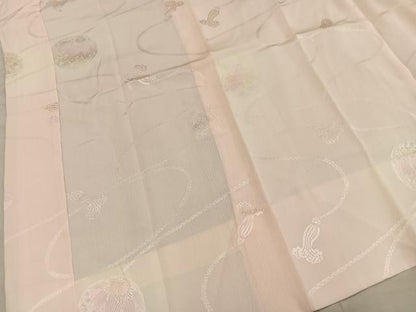 平和屋着物■長襦袢　無双仕立て　作家物　舞花文　暈し染め　正絹　逸品　BAAX5638mz