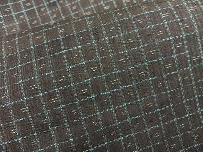 平和屋着物■上質な紬　格子柄　正絹　逸品　BAAX5640mz