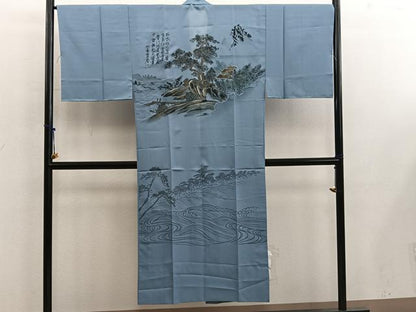 平和屋着物■男性　長襦袢　無双仕立て　風景文　金彩　洗える着物　BAAX5641mz
