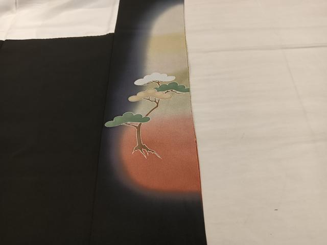 平和屋着物■豪華黒留袖　作家物　能　狂言　暈し染め　金彩　正絹　逸品　BAAX5645mz