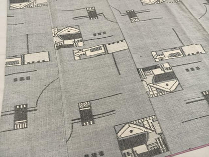 平和屋着物■上質な紬　風景文　正絹　逸品　BAAX5648mz