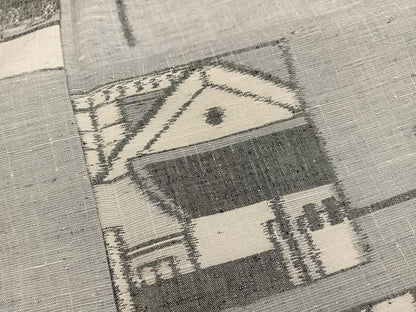 平和屋着物■上質な紬　風景文　正絹　逸品　BAAX5648mz