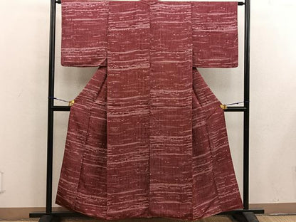平和屋着物■上質な小紋　幾何学文様　ろうけつ染め　正絹　逸品　BAAX5649mz