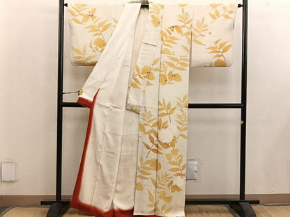 平和屋着物■上質な小紋　草葉文　正絹　逸品　BAAX5652mz