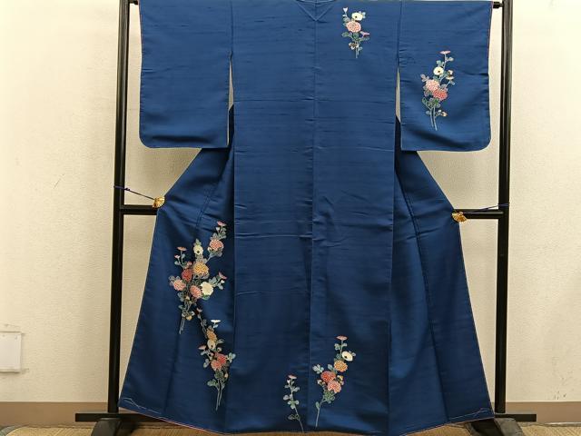 平和屋着物■訪問着　白山紬　友禅　枝花文　正絹　逸品　BAAX5653mz