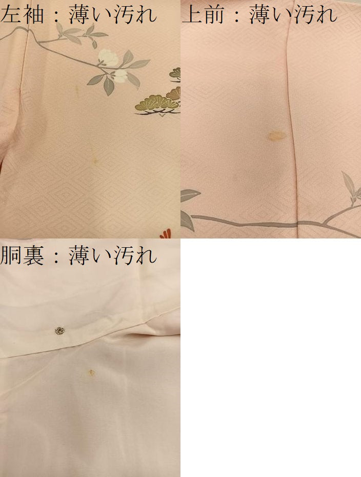 平和屋着物■訪問着　作家物　人物枝花文　暈し染め　金彩　正絹　逸品　BAAX5655mz