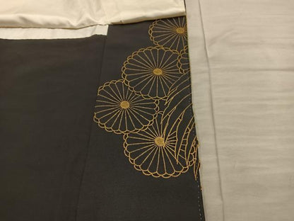 平和屋着物■豪華黒留袖　駒刺繍　鳳凰花文　金銀糸　正絹　逸品　BAAX5658mz