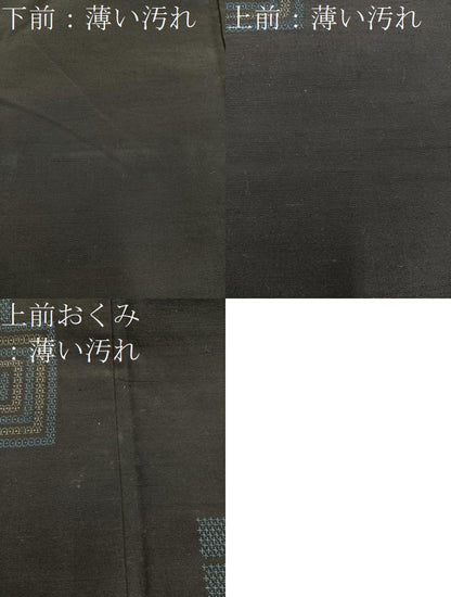 平和屋着物■上質な紬　色紙重ね文　正絹　逸品　BAAX5660mz