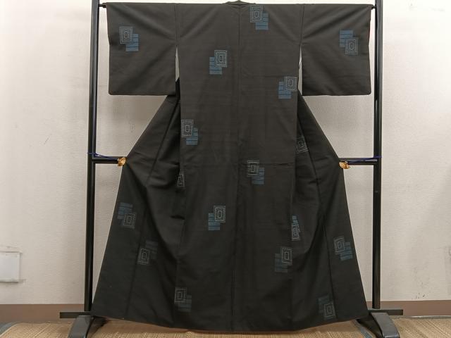 平和屋着物■上質な紬　色紙重ね文　正絹　逸品　BAAX5660mz